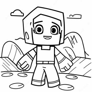 Fröhlicher Minecraft Dorfbewohner Ausmalbild | Minecraft Dorfbewohner Ausmalbild