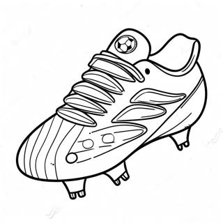 Bunter Fußballschuh mit Streifen Ausmalbild | Fußballschuh Ausmalbild