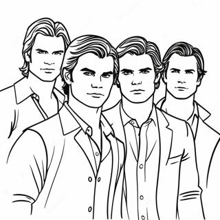 Vampire Diaries Charaktergruppe Ausmalbild | TVD Ausmalbild