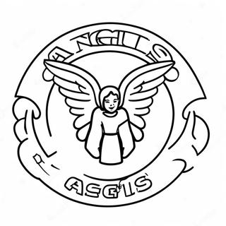 Engel Baseball-Team-Logo Ausmalbild | Engel Baseball Ausmalbild