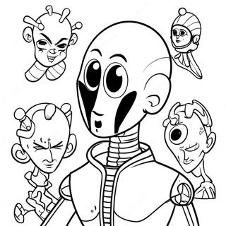 Megamind mit Brainbots Ausmalbild | Megamind Ausmalbild