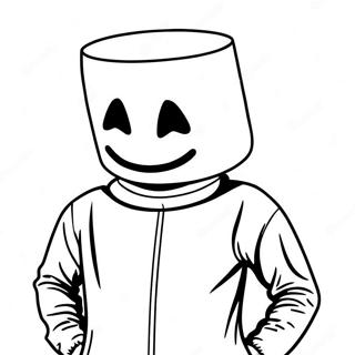 Marshmello Charakter Ausmalbild | Marshmello Ausmalbild