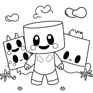 Niedlicher Marshmello mit Freunden Ausmalbild | Marshmello Ausmalbild