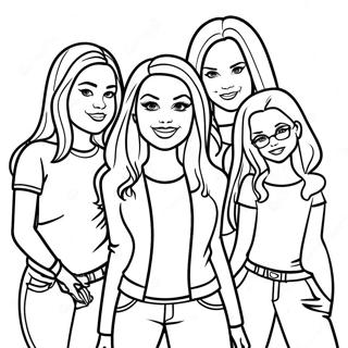 Mean Girls Freundesgruppe Ausmalbild | Die fiesen Mädchen Ausmalbild