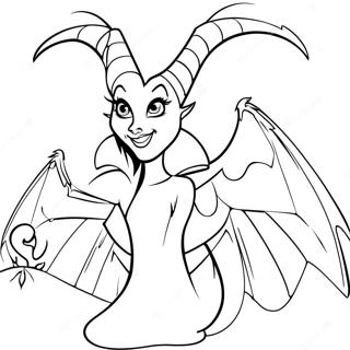 Malefiz in Drachenform Ausmalbild | Disney Bösewichte Ausmalbild