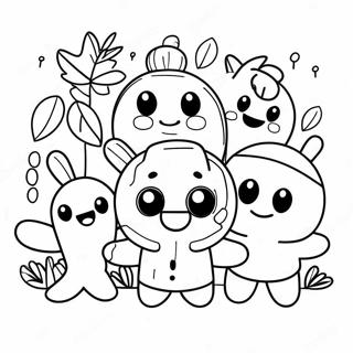 Bunte Fall Guys Charaktere Ausmalbild | Fall Guys Ausmalbild