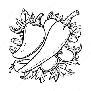 Chili-Pfeffer Ausmalbild | Chili-Schote Ausmalbild