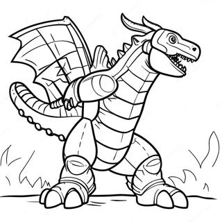 Fiercer Mechagodzilla im Kampf Ausmalbild | Mechagodzilla Ausmalbild