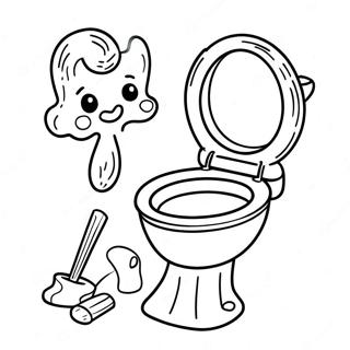 Toiletten-bound Charaktere Ausmalbild | Toilettenbindung Ausmalbild