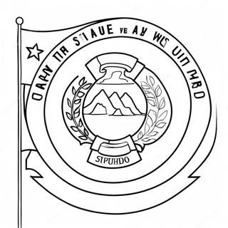 Utah Staatsflagge Ausmalbild | Utah Ausmalbild