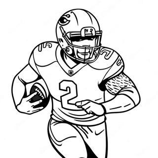 Derrick Henry mit Fußball laufend Ausmalbild | Derrick Henry Ausmalbild