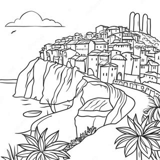 Schöne italienische Landschaft Ausmalbild | Italien Ausmalbild