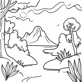 Beruhigende Naturszenen Ausmalbild | Angst Ausmalbild