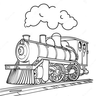 Dampflokomotive in Aktion Ausmalbild | Industrielle Revolution Ausmalbild