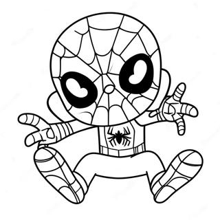 Chibi Spiderman Ausmalbild | Chibi Spiderman Ausmalbild