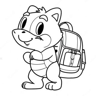 Swiper mit buntem Rucksack Ausmalbild | Swiper Ausmalbild