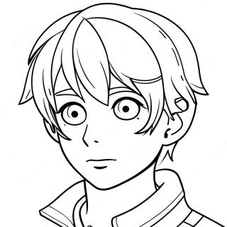 Cooler Junge Anime Charakter Ausmalbild | Cooler Junge Anime Ausmalbild