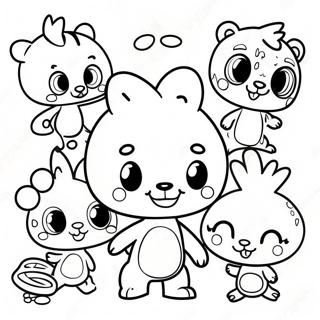 Niedliche Happy Tree Friends Charaktere Ausmalbild | Glückliche Baumfreunde Ausmalbild