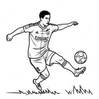 Lewandowski beim Tore Schießen Ausmalbild | Lewandowski Ausmalbild