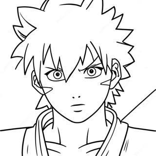 Sasuke Uchiha in Aktion Ausmalbild | Sasuke Naruto Ausmalbild