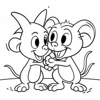 Pinky und der Brain in einer lustigen Situation Ausmalbild | Pinky und der Brain Ausmalbild