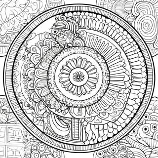Komplexes schwarzes Mandala Ausmalbild | Schwarz Ausmalbild