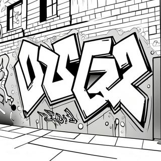 Städtisches Graffiti Ausmalbild | Ghetto Ausmalbild