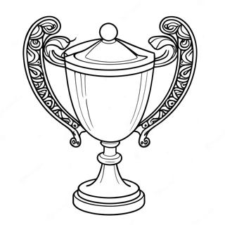 Glänzender Goldpokal Ausmalbild | Trophäe Ausmalbild