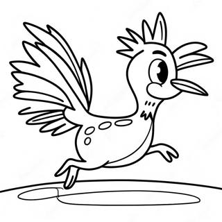 Schneller Roadrunner Lauf Ausmalbild | Straßenläufer Ausmalbild