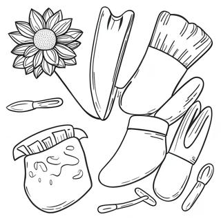 Gartenwerkzeuge Ausmalbild | Gartenarbeit Ausmalbild