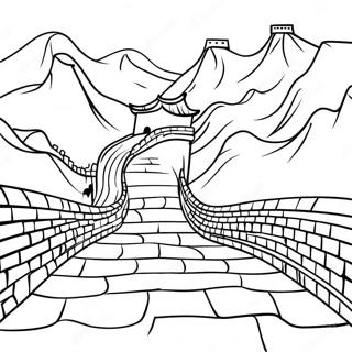 Majestätische Chinesische Mauer Ausmalbild | 7 Weltwunder Ausmalbild