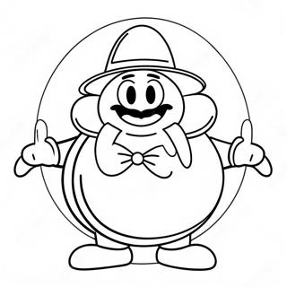 Lustiger Eggman mit großem Lächeln Ausmalbild | Eiermann Ausmalbild