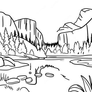 Yosemite Nationalpark Ausmalbild | Yosemite Ausmalbild