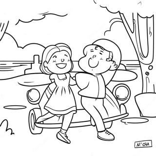 Archie und Betty in einer lustigen Szene Ausmalbild | Riverdale Ausmalbild