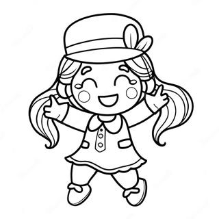 Niedliches Mädchen Leprechaun beim Tanzen Ausmalbild | Mädchen Leprechaun Ausmalbild