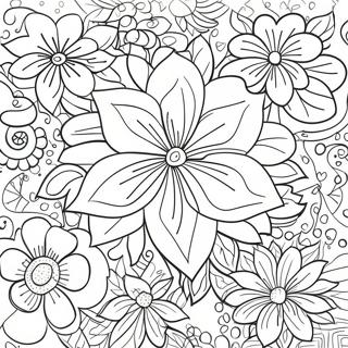 Dunkles Grunge Blumen Ausmalbild | Grunge Ästhetik Ausmalbild