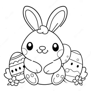 Niedlicher Oster Squishmallow Hase Ausmalbild | Oster Squishmallow Ausmalbild
