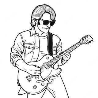 Rock n Roll Gitarrist Ausmalbild | Rock n Roll Ausmalbild