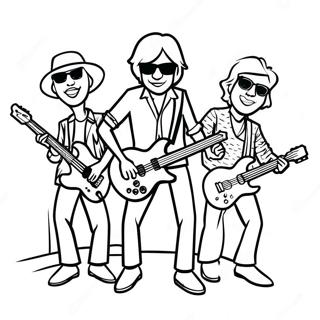 Rock n Roll Band auf der Bühne Ausmalbild | Rock n Roll Ausmalbild