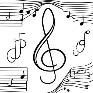 Musiknotenblatt Ausmalbild | Notenblatt Ausmalbild