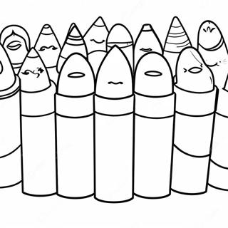 Bunte Buntstifte in einer Box Ausmalbild | Buntstifte Ausmalbild