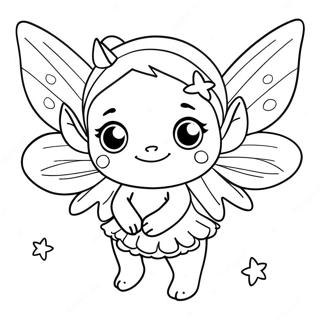 Niedlicher Pixie mit funkelnden Flügeln Ausmalbild | Pixie Ausmalbild