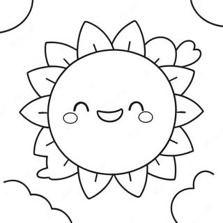 Fröhliches Sonnenstrahlen Ausmalbild | Einfach Positiv Ausmalbild