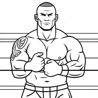Randy Orton in Aktion Ausmalbild | Randy Orton Ausmalbild