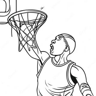 Basketballspieler beim Dunking Ausmalbild | NBA-Logo Ausmalbild