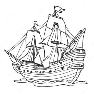 Mayflower Schiff Ausmalbild | Maiflower Ausmalbild