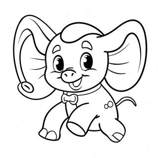 Niedliche Dumbo fliegende Ausmalbild | Dumbo Ausmalbild