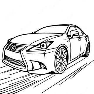 Lexus Auto in Bewegung Ausmalbild | Lexus Ausmalbild