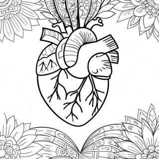 Detaillierte Herz-Anatomie Ausmalbild | Herzanatomie Ausmalbild