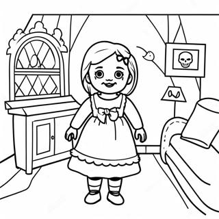Annabelle im Spukhaus Ausmalbild | Annabelle Ausmalbild